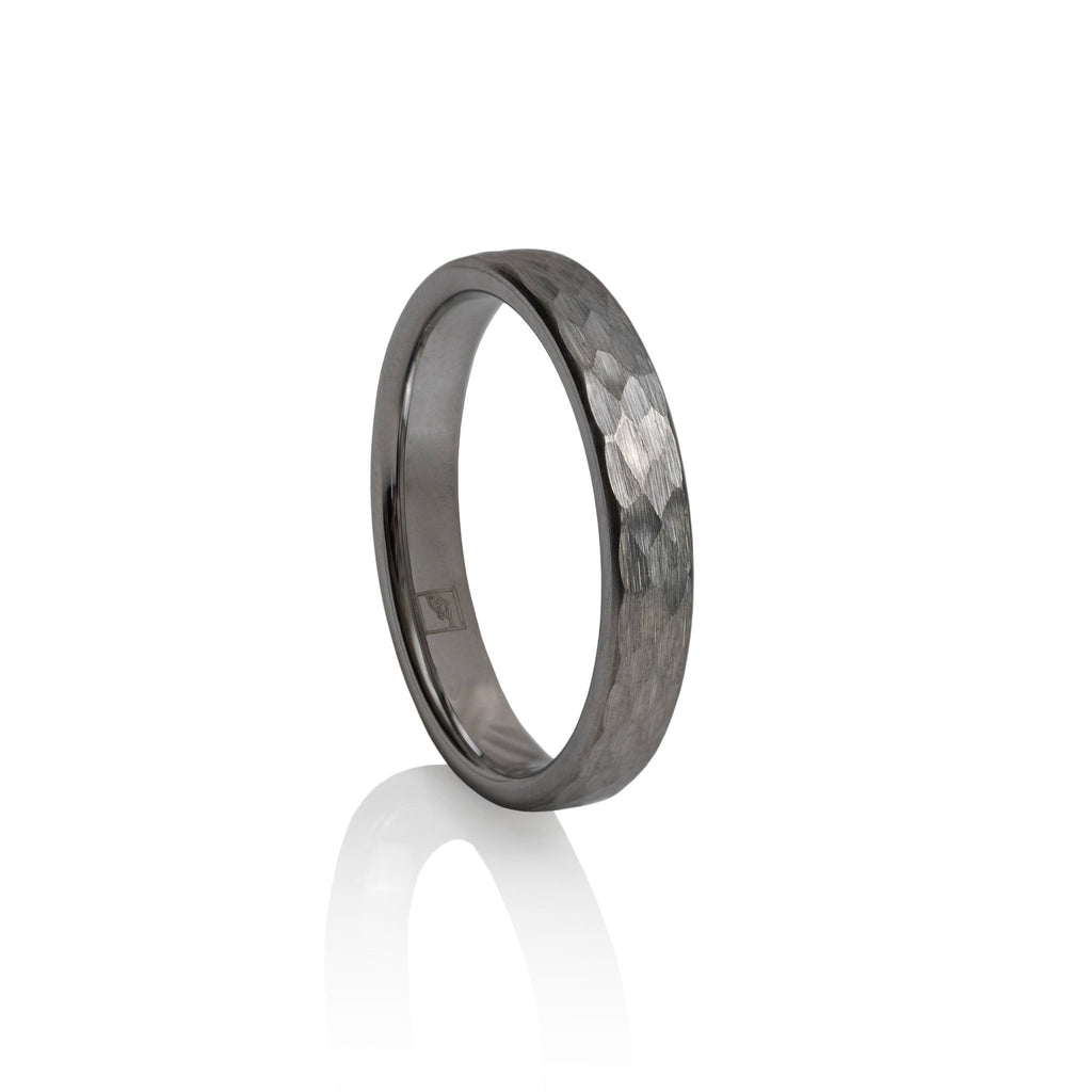 The Hammered Tungsten 4F (4mm Flat Ring), alternate view