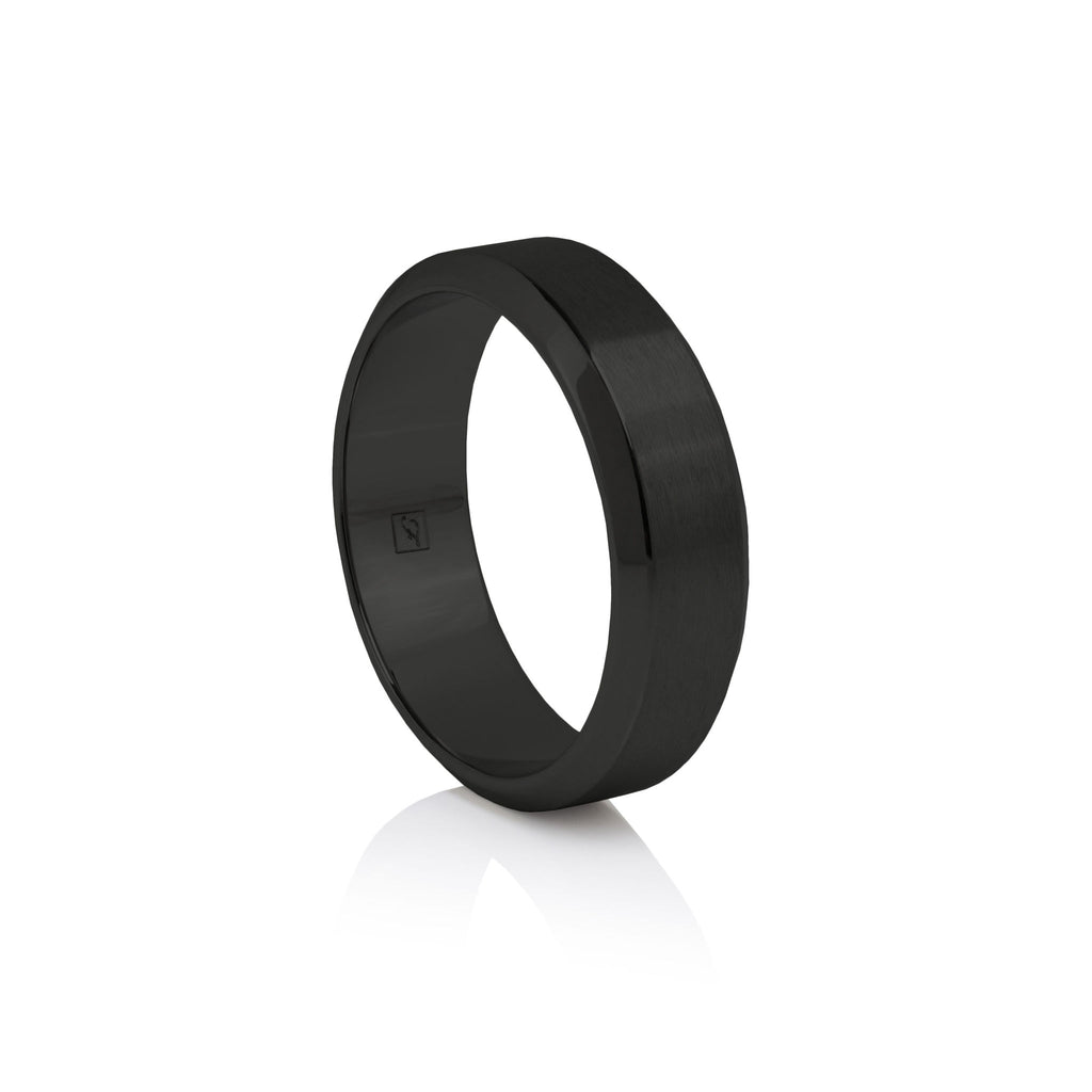 The Black Tungsten 6B (6mm Bevelled Ring)