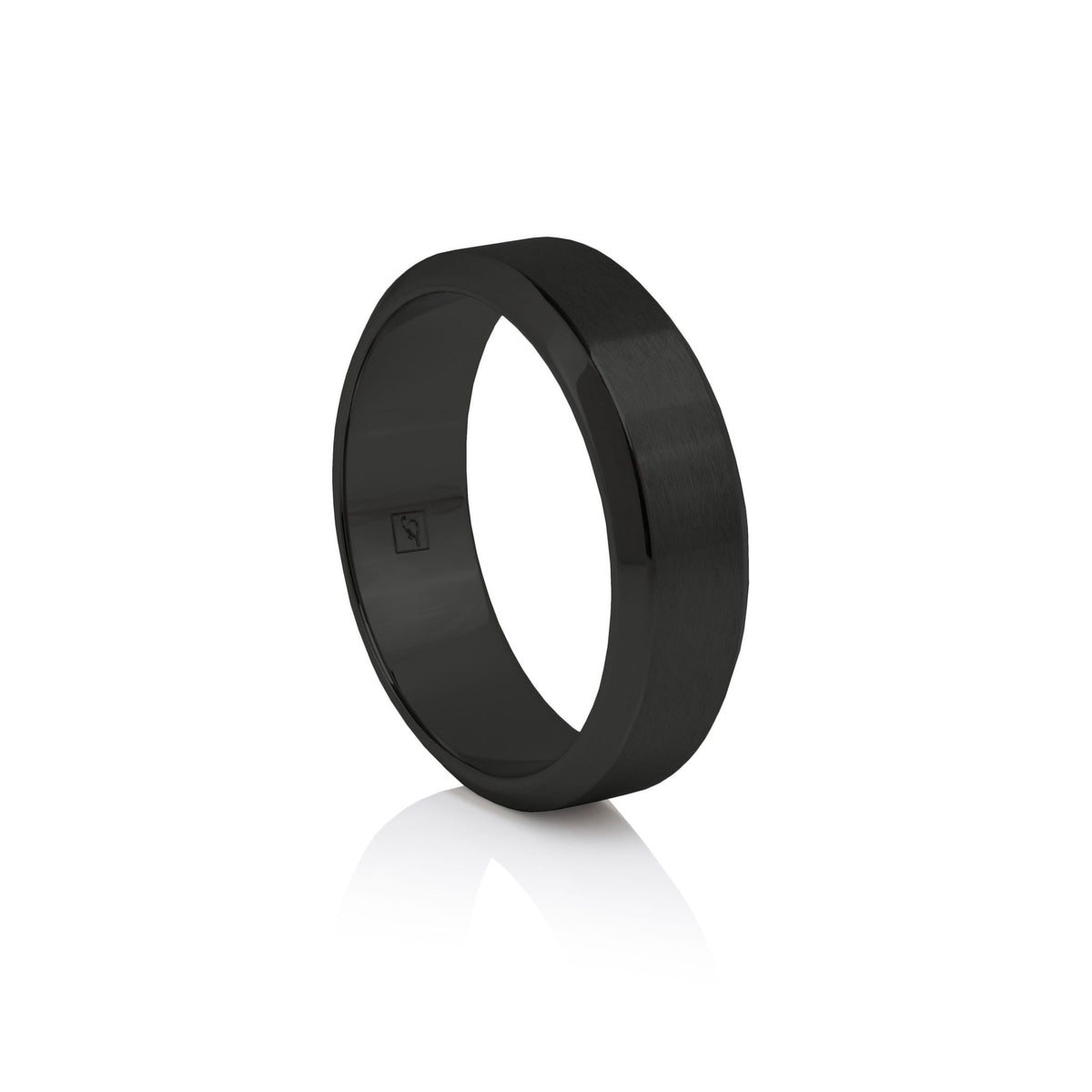 The Black Tungsten 6B (6mm Bevelled Ring)