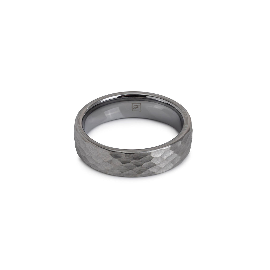 The Hammered Tungsten 6F (6mm Flat Ring)