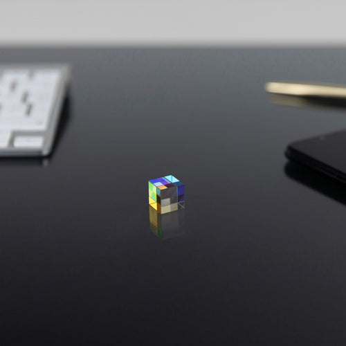 0.5-Inch Glass Cube on a black background