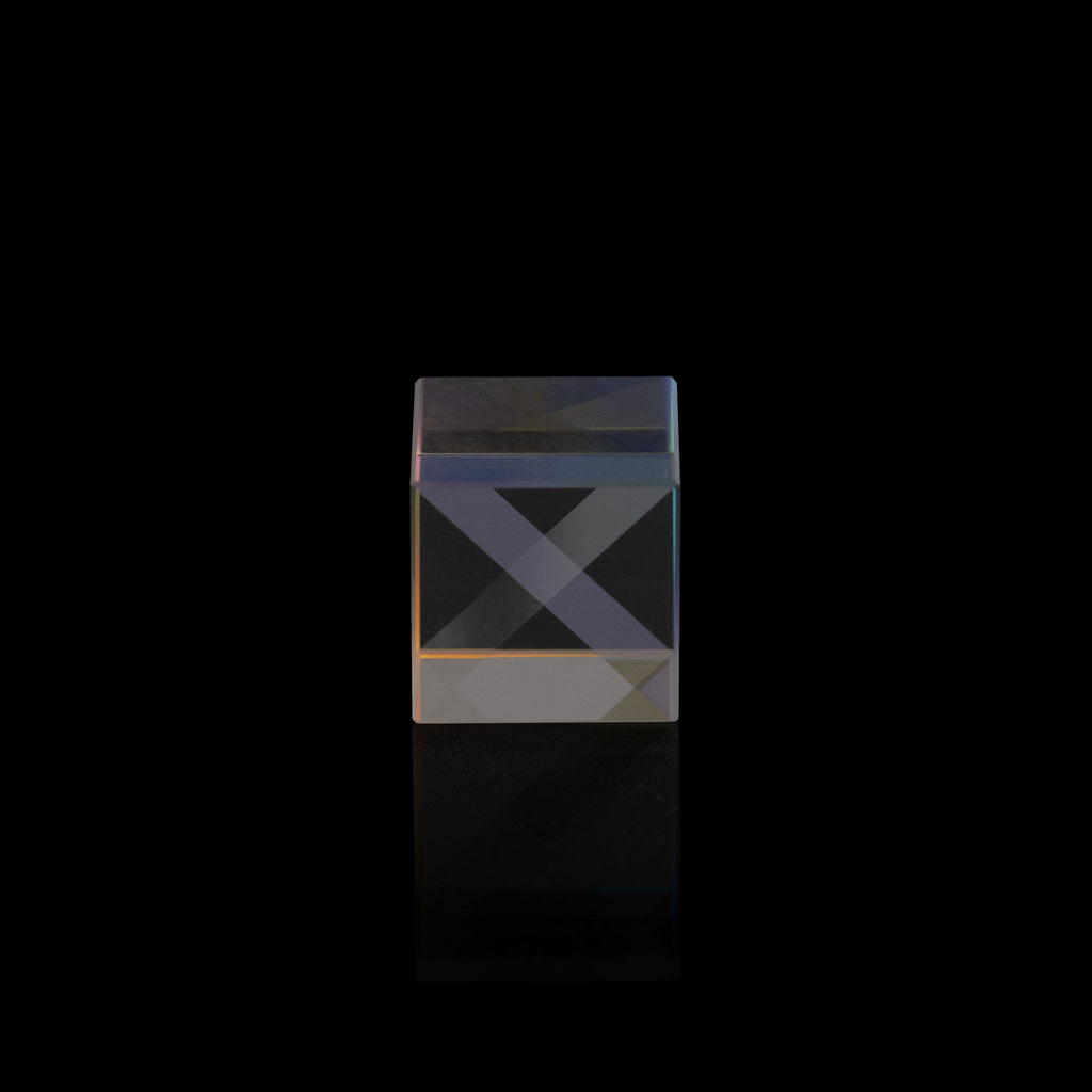 0.5-Inch Glass Cube on a black background