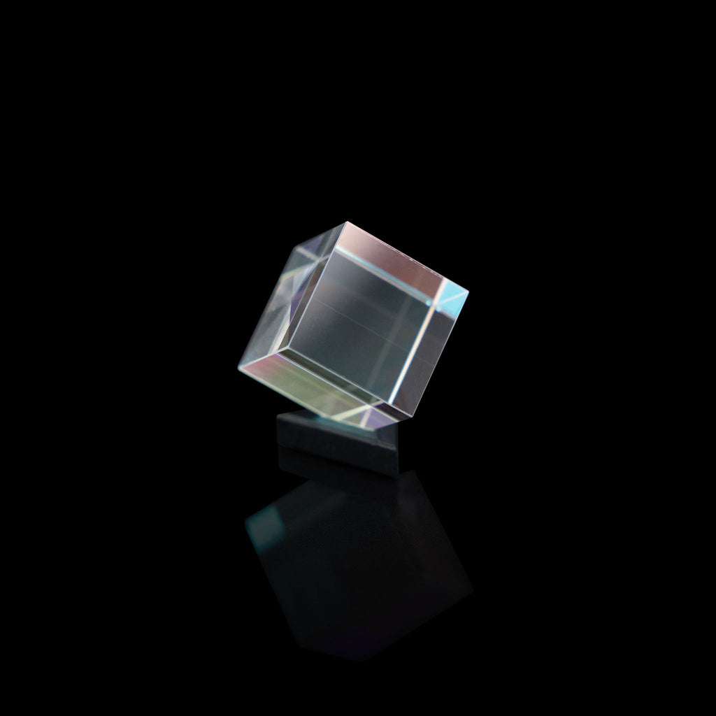 1.0-Inch Glass Cube on a black background